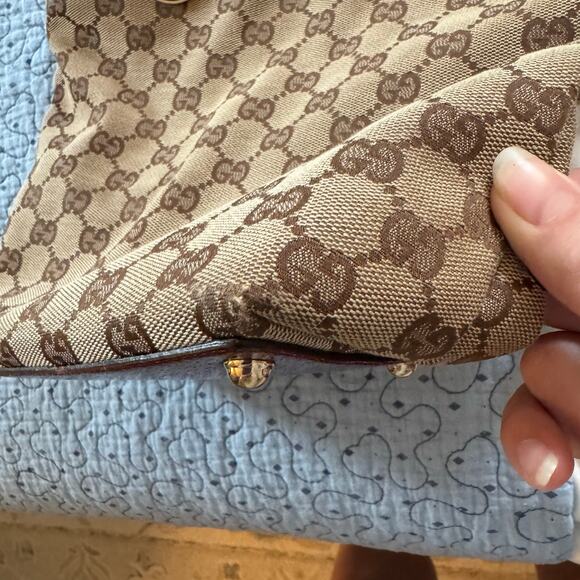 GUCCI Eclipse Small Tote In Canvas Red Designer Logo Bag bucket shoulder - Picture 13 of 16